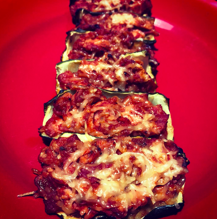 Courgettes farcies au jambon