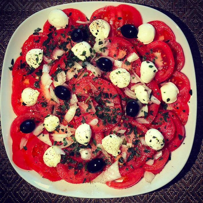 Salade de tomates, mozza