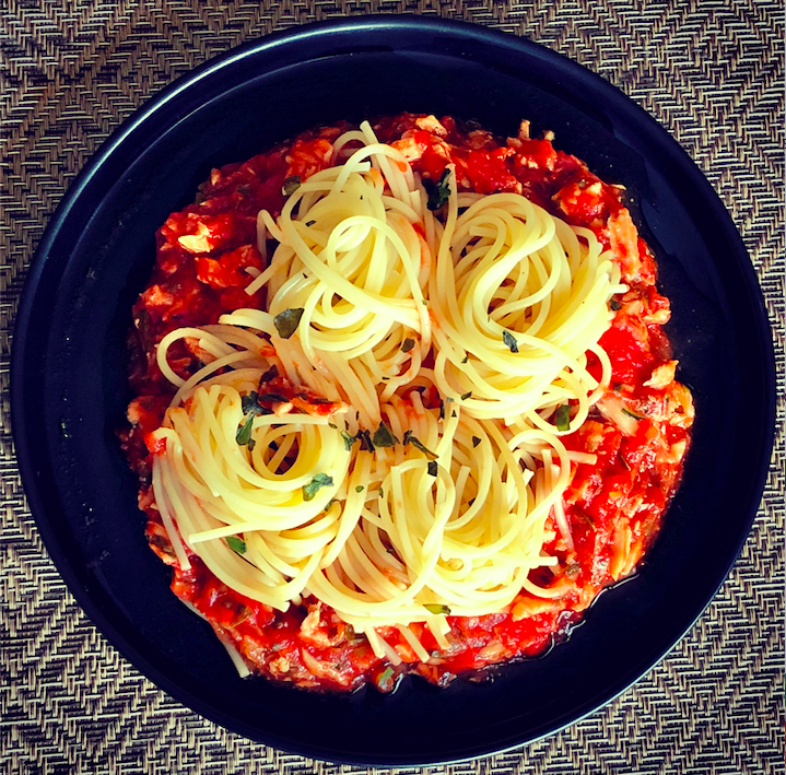 Spaghetti en sauce au thon